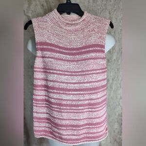 Cherokee pink white sweater 100% cotton